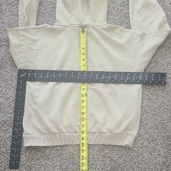 Nike Speckeled Cream Cropped Hooded Sweatshirt - Picture 6 of 7